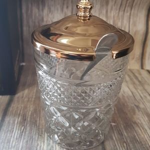 New  Brass and Glass Jam serving bowl